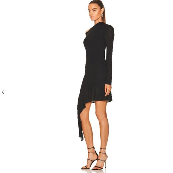 Helmut Lang Scala Draped Asymmetric Mini Dress S EUC - Picture 3 of 8